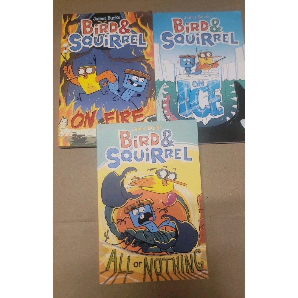 Lot Of 3 Bird & Squirrel Comics Graphic Novel By Burks, James All Excellent!